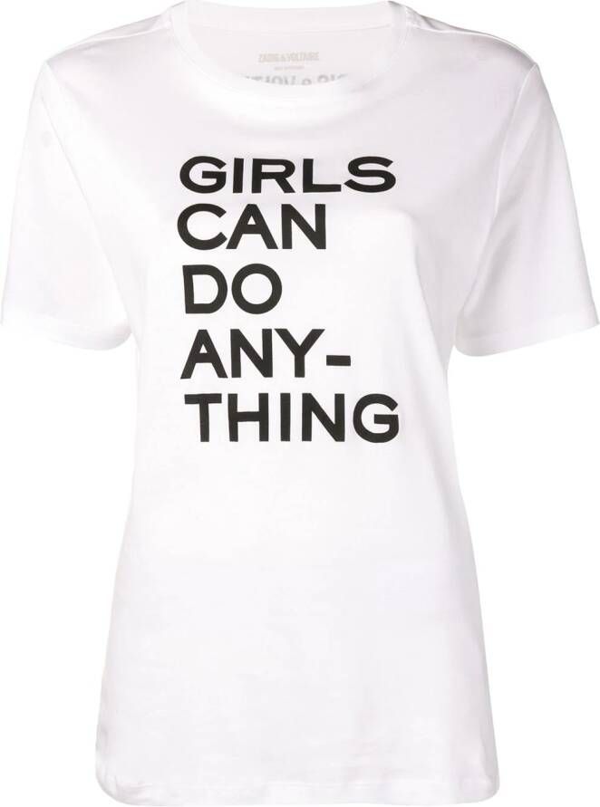 Zadig&Voltaire Girls Can Do Anything T shirt dames katoen XS Wit