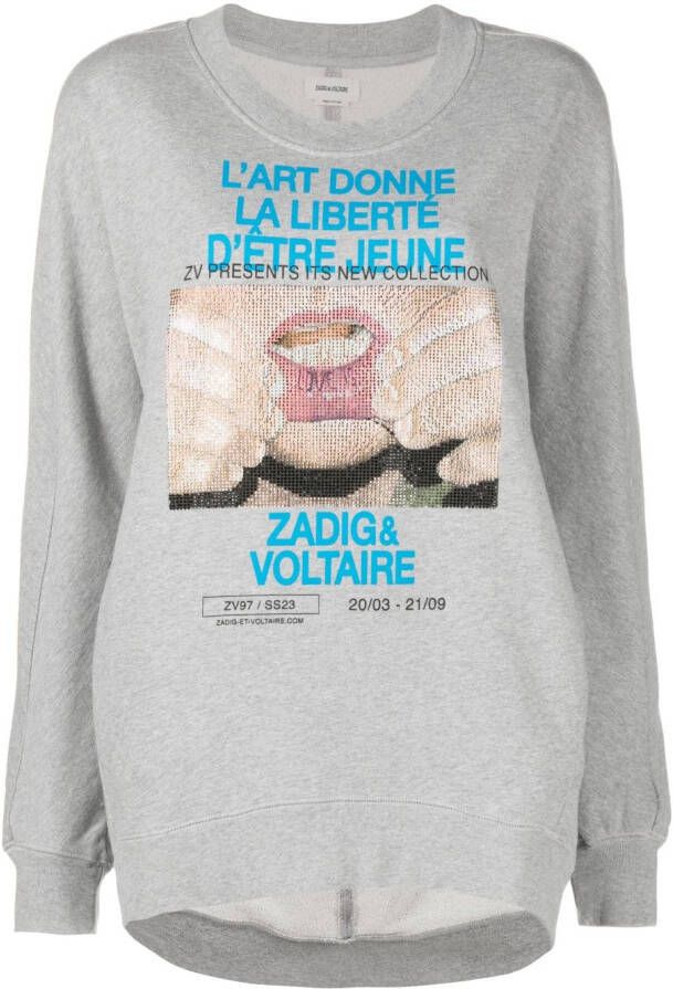 Zadig&Voltaire Sweater met print Grijs