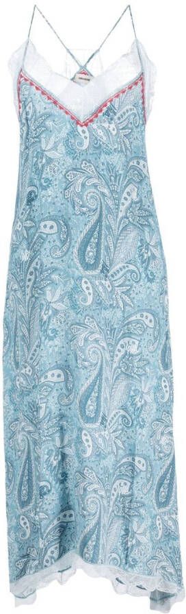 Zadig&Voltaire Jurk met paisley-print Blauw