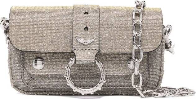 Zadig&Voltaire Kate clutch met glitter Zilver