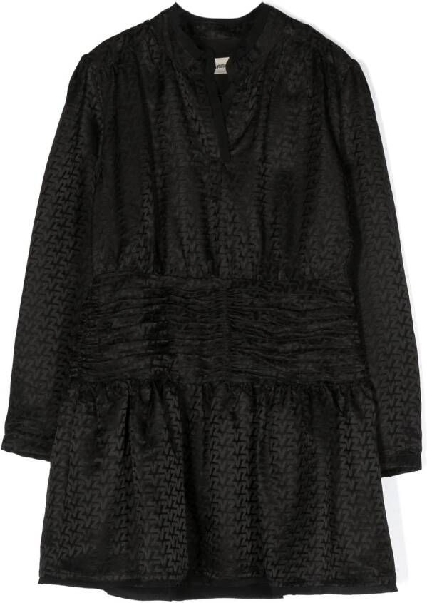 Zadig & Voltaire Kids Gedrapeerde jurk Zwart