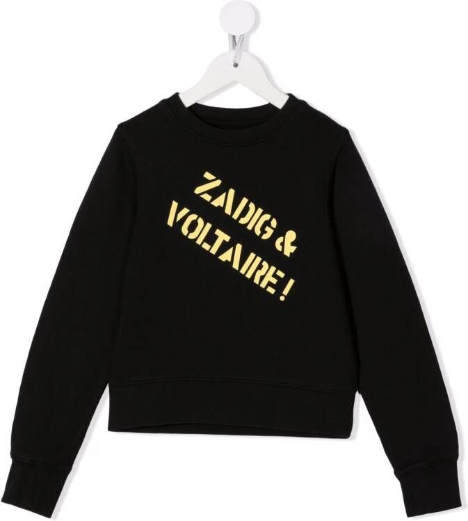 Zadig & Voltaire Kids Sweater met logoprint Zwart