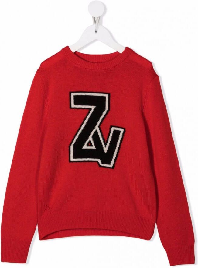 Zadig & Voltaire Kids Trui met logopatch Rood