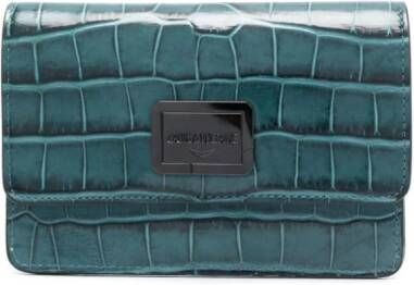 Zadig&Voltaire Le Cecilia pasjeshouder met krokodillen-reliëf Blauw