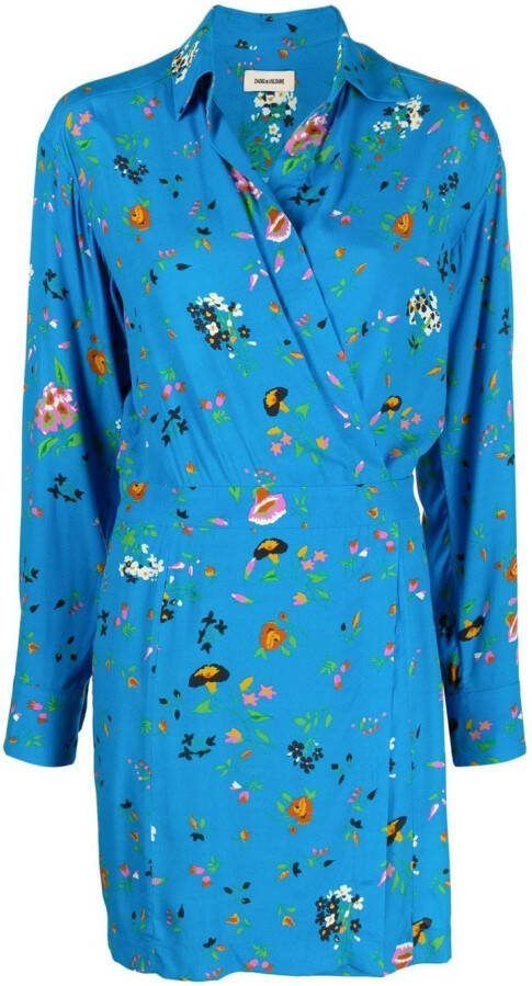 Zadig&Voltaire Mini-jurk met bloemenprint Blauw