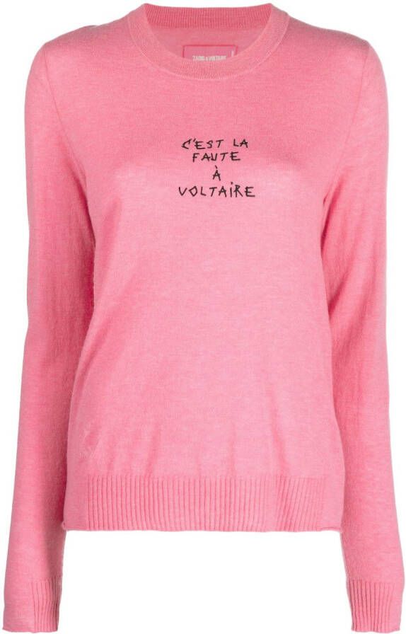 Zadig&Voltaire Miss Cashmere embroidered jumper Roze