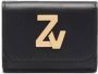 Zadig & Voltaire Zwarte leren portemonnee met ZV-logo Black Dames - Thumbnail 1