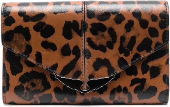 Zadig&Voltaire Portemonnee met luipaardprint Bruin