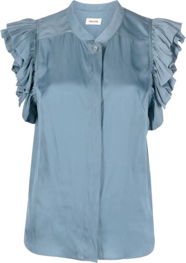 Zadig&Voltaire ruffled-sleeve blouse Blauw