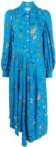 Zadig&Voltaire Midi-jurk met bloemenprint Blauw