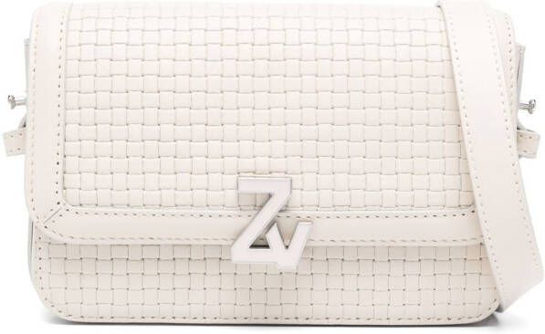 Zadig&Voltaire Schoudertas met logoplakkaat Beige