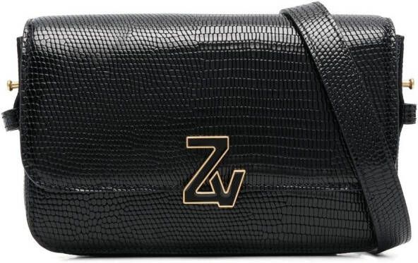 Zadig&Voltaire Schoudertas met logoplakkaat Zwart