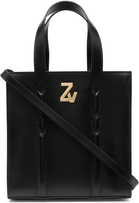 Zadig&Voltaire Shopper met logoplakkaat Zwart
