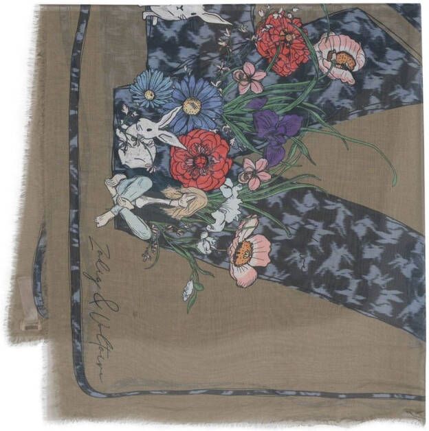 Zadig&Voltaire Sjaal met bloemenprint Groen