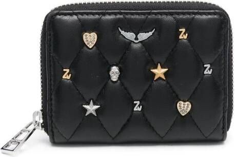 Zadig & Voltaire Gewatteerde portemonnee met logo Black Dames