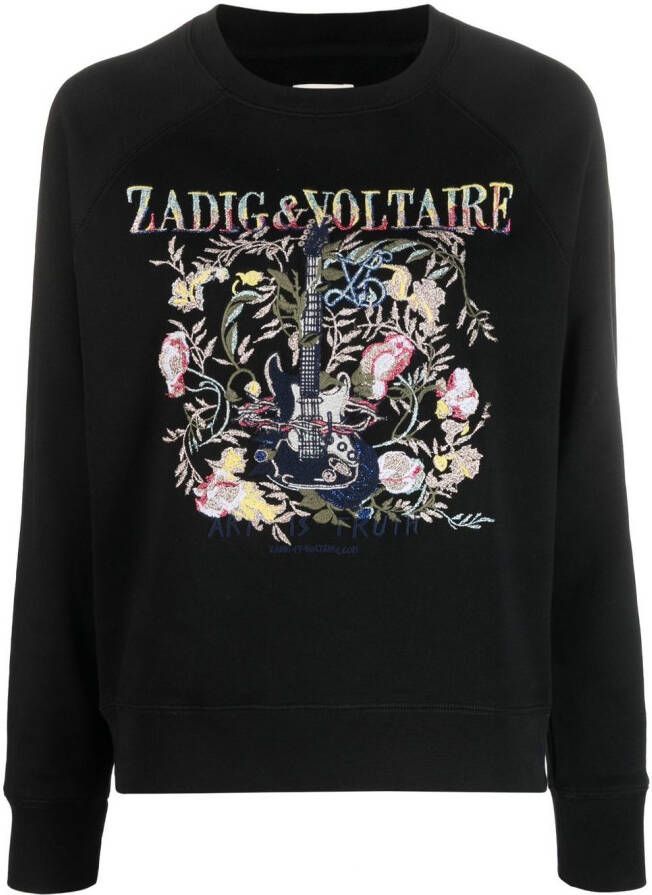 Zadig&Voltaire Sweater met geborduurd logo Zwart
