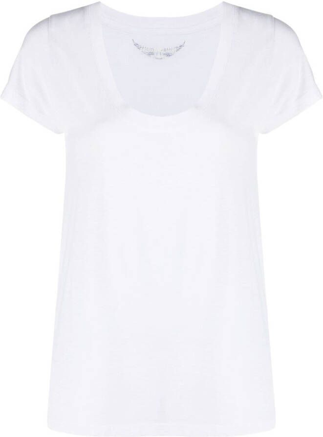 Zadig & Voltaire Kleine Slub T-shirt met logo White Dames