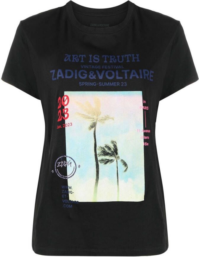 Zadig&Voltaire T-shirt met logoprint Zwart