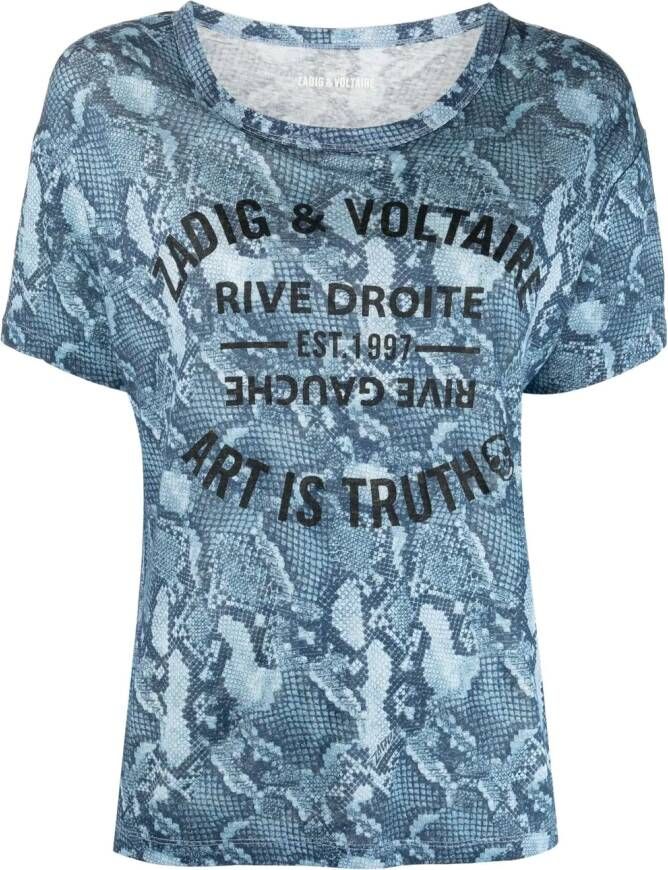 Zadig&Voltaire T-shirt met print Blauw