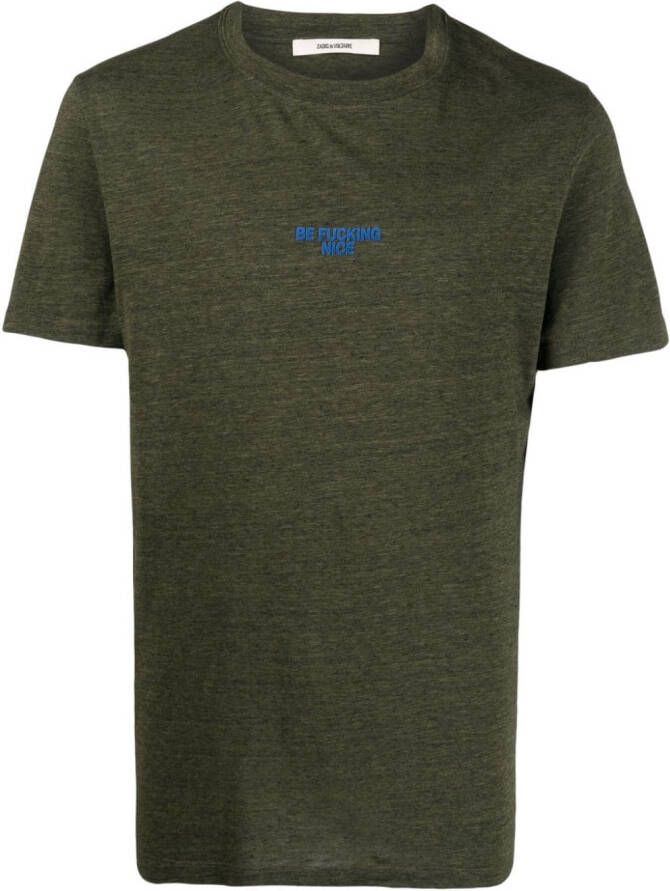 Zadig&Voltaire T-shirt met tekst Groen
