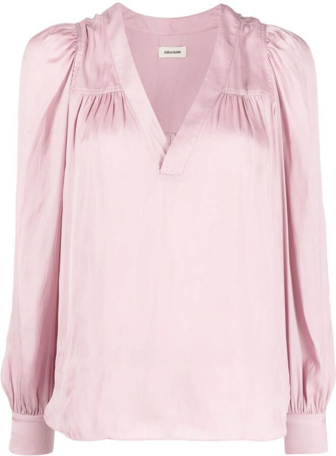 Zadig&Voltaire Blouse met V-hals Roze