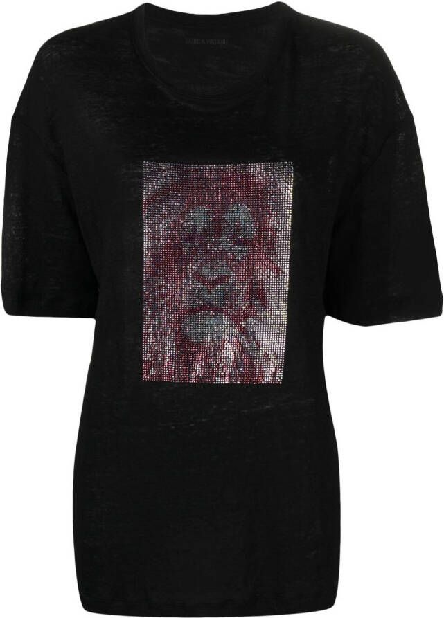 Zadig&Voltaire Verfraaid T-shirt Zwart