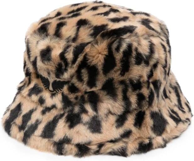 Zadig&Voltaire Vissershoed met luipaardprint Beige