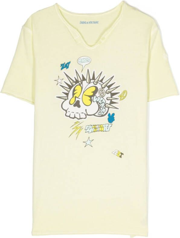 Zadig & Voltaire Kids T-shirt met print Geel