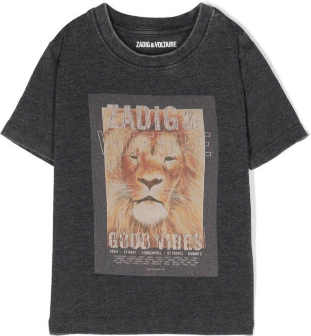 Zadig & Voltaire Kids T-shirt met print Grijs