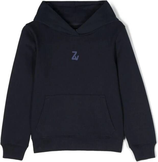 Zadig & Voltaire Kids Sanchi hoodie met grafische print Blauw