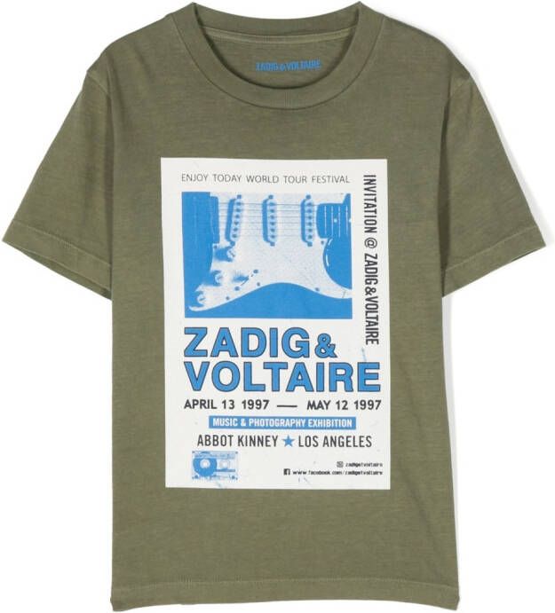Zadig & Voltaire Kids T-shirt met print Groen