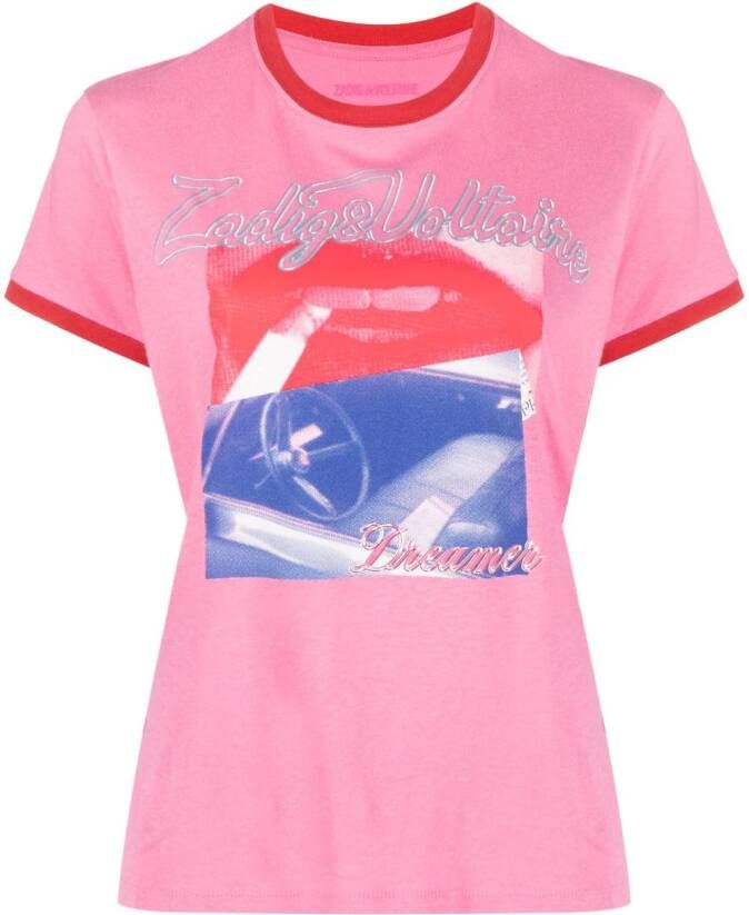 Zadig & Voltaire Zoe bedrukt T-shirt Roze Dames