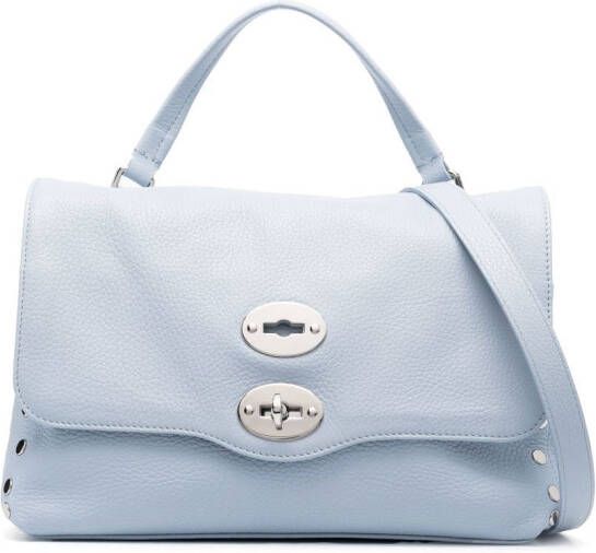 Zanellato Positano leren shopper Blauw