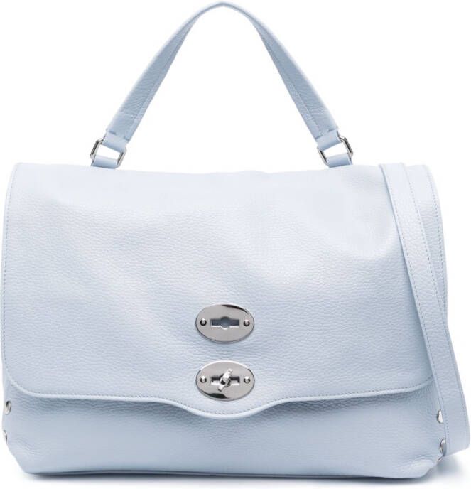 Zanellato Postina leren shopper Blauw
