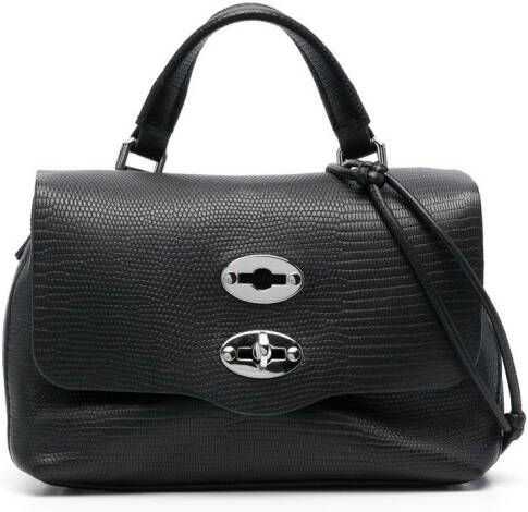 Zanellato Postina leren shopper Zwart