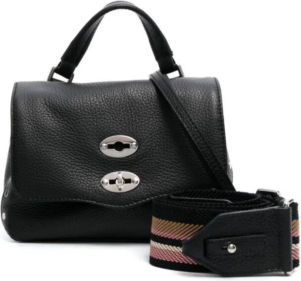 Zanellato Postina leren shopper Zwart