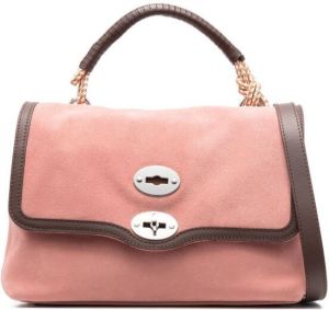 Zanellato Postina suède shopper Roze