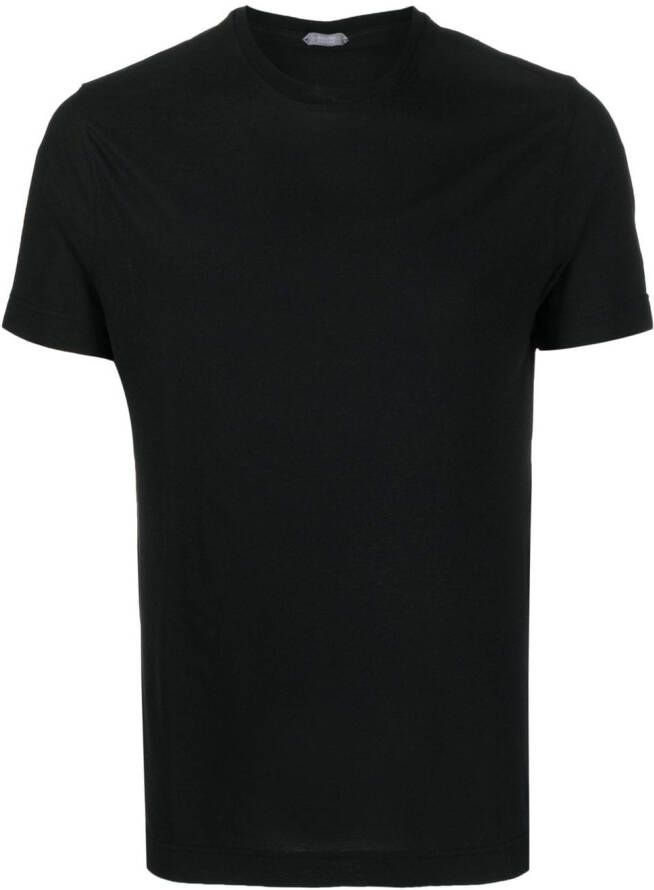 Zanone T-shirt met ronde hals Zwart