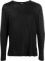 Zanone T-shirt van scheerwol met ronde hals Zwart - Thumbnail 1