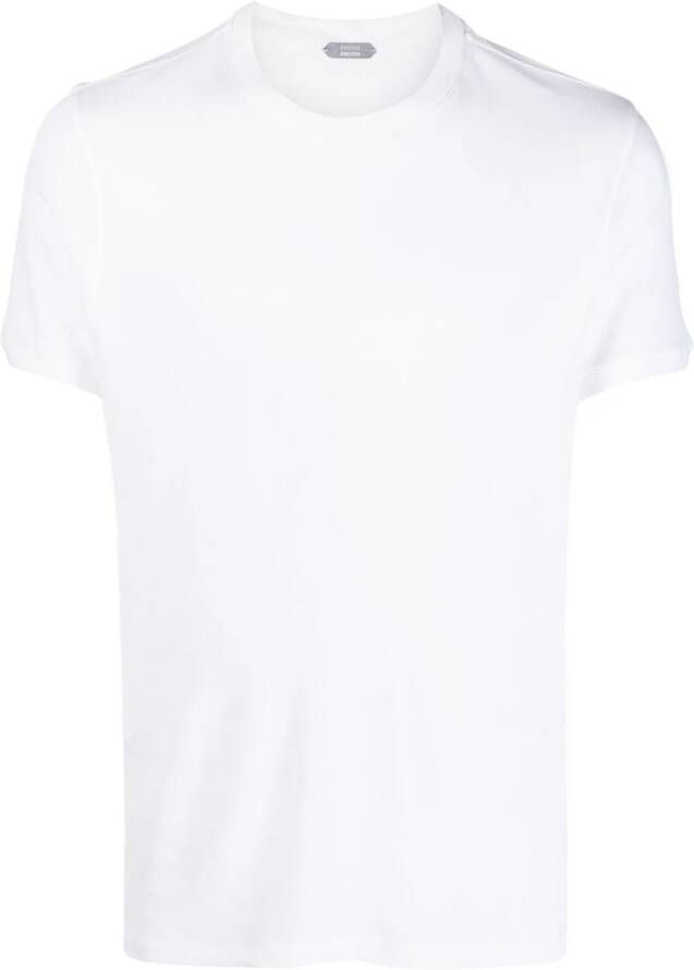 Zanone Fijngebreid T-shirt Wit