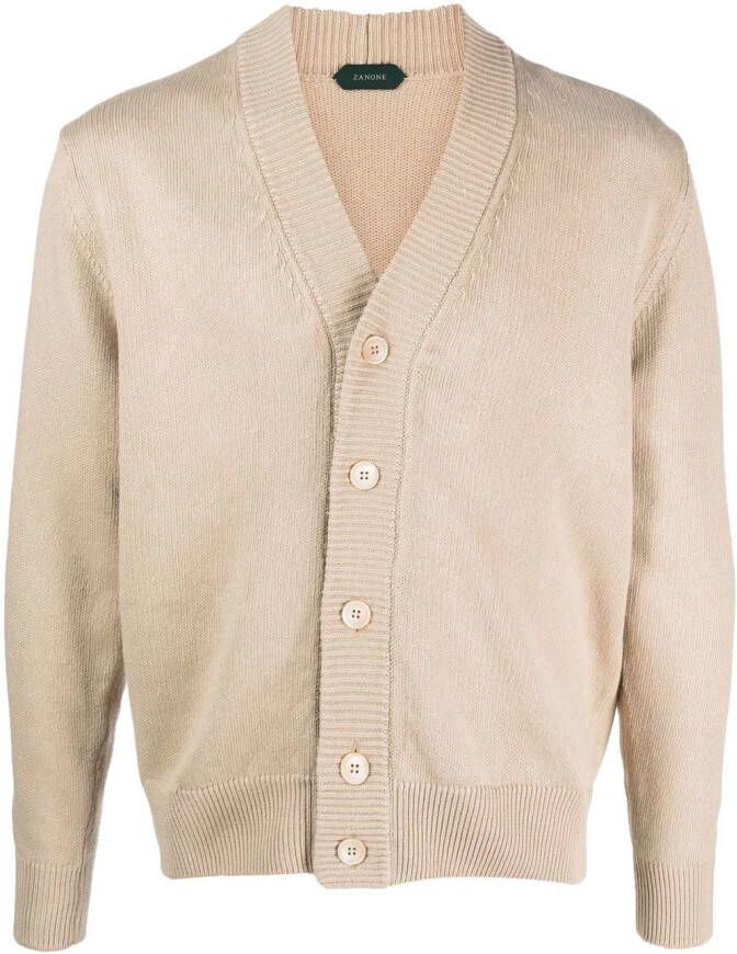 Zanone Gebreid vest Beige