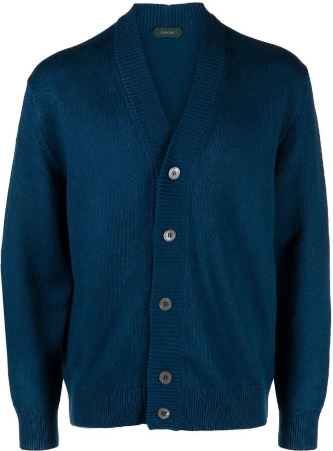 Zanone Gebreid vest Blauw