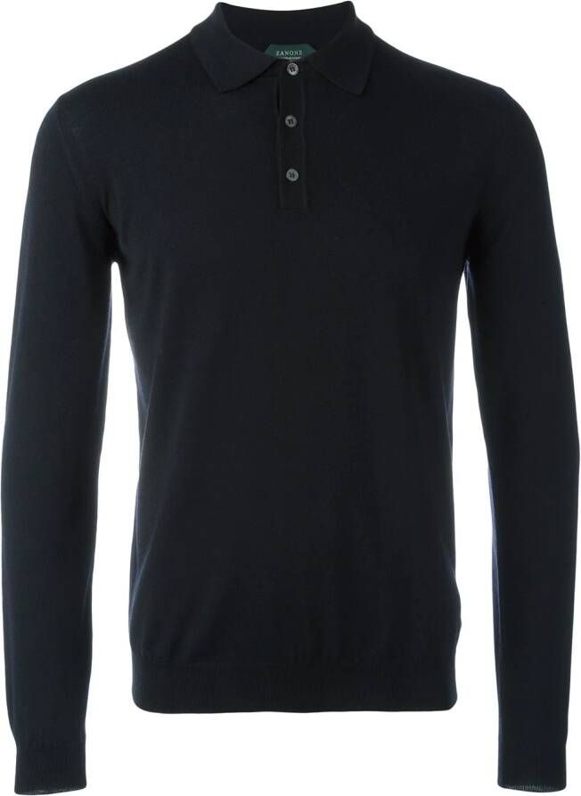 Zanone geruit poloshirt Blauw