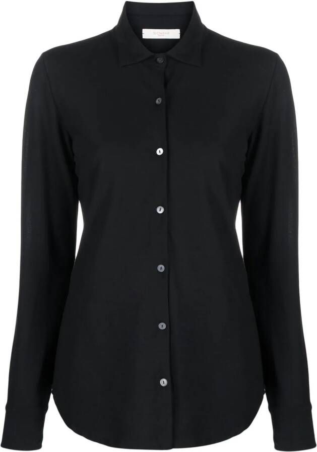Zanone Katoenen blouse Zwart