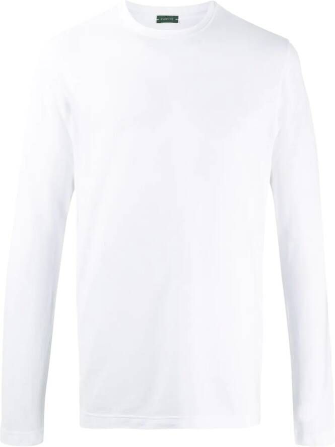 Zanone T-shirt met lange mouwen Wit