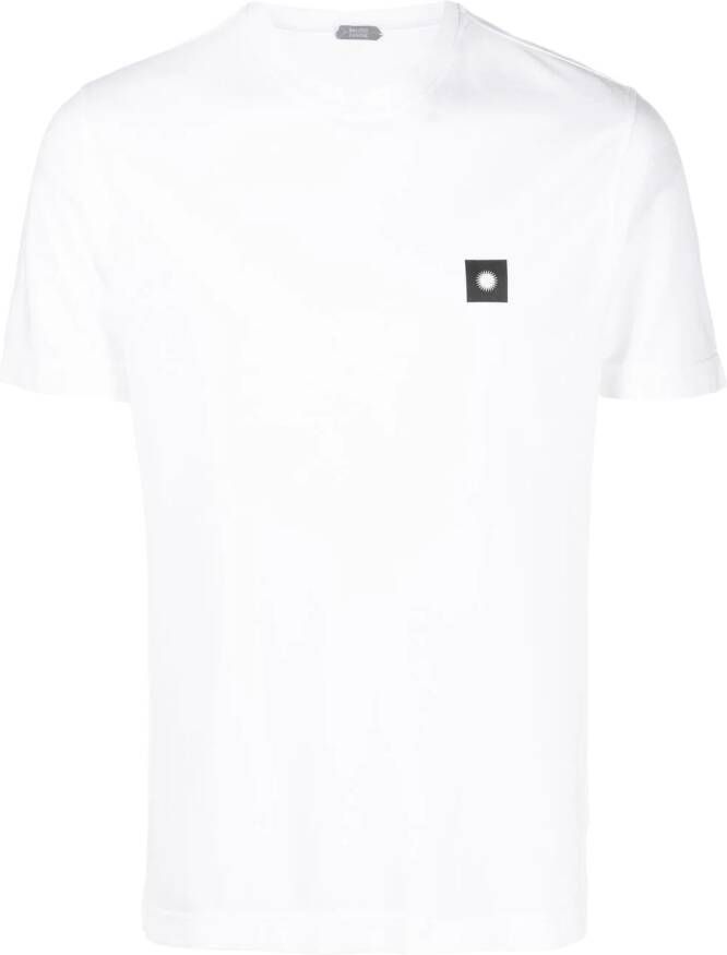 Zanone T-shirt met logopatch Wit