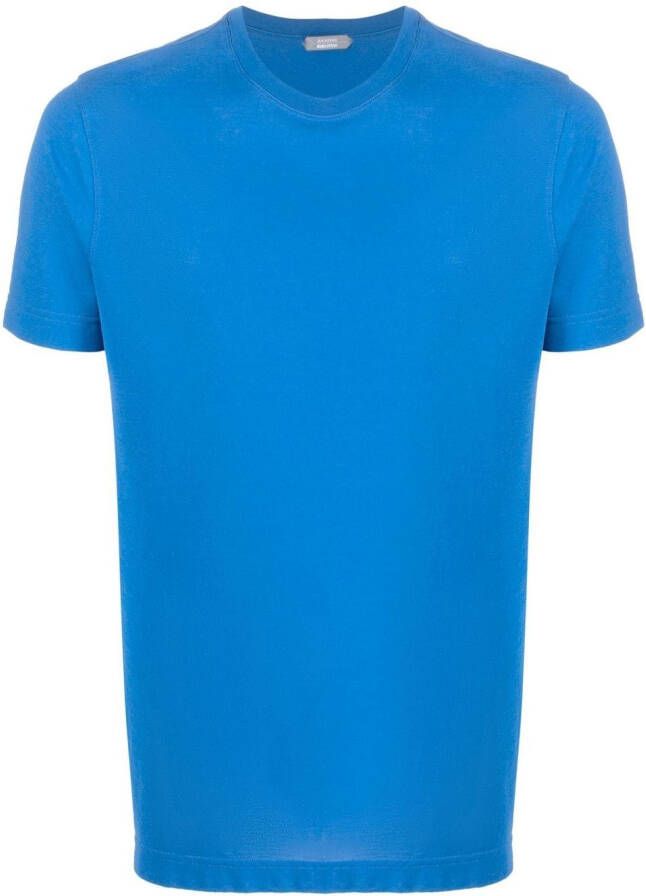 Zanone T-shirt met ronde hals Blauw