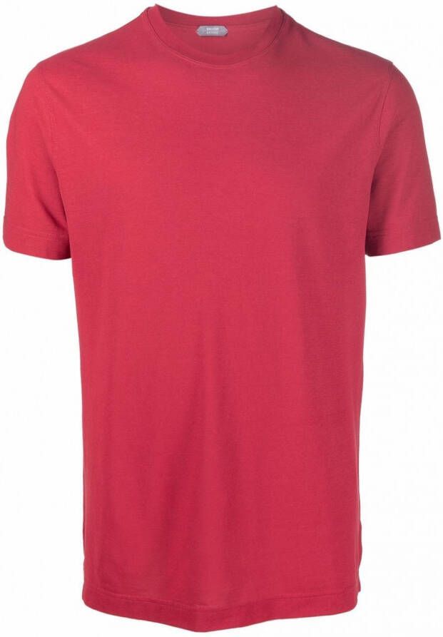 Zanone T-shirt met ronde hals Rood