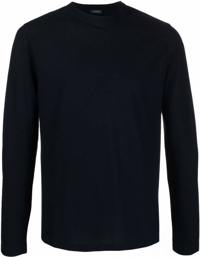 Zanone Top met lange mouwen Blauw