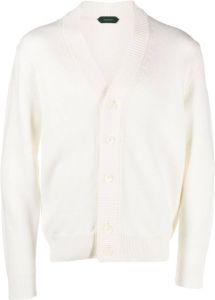 Zanone Gebreid vest Wit